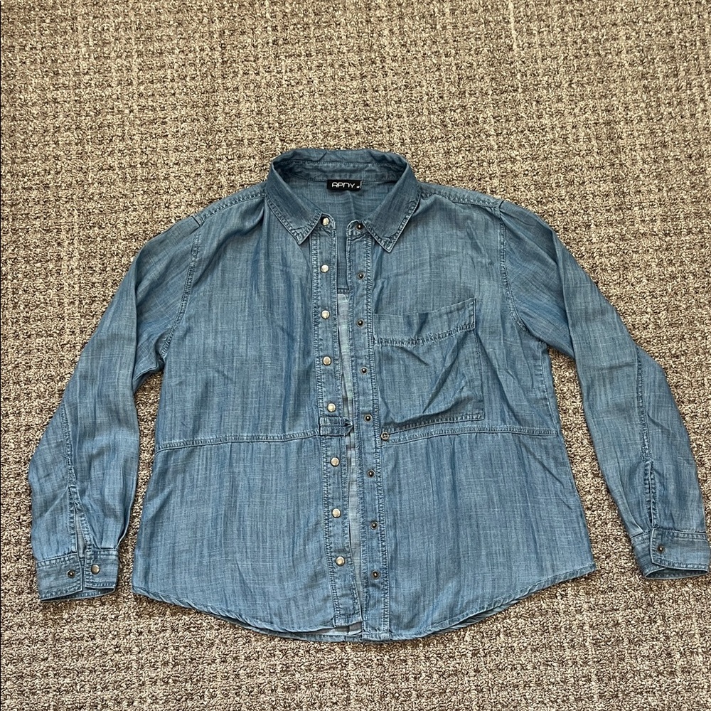 APNY Denim Blue Button-Down Shirt